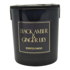 Αρωματικό Κερί Black Amber & Ginger Lily Σε Γυάλινο Δοχείο Με Καπάκι 7X7X7,8Εκ.Ankor