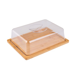 Βάση Τυριών Bamboo Essentials Με Πλαστικό Καπάκι 24X18X7.5Cm Estia